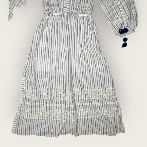 LoveShackFancy Isla Maxi Dress | XS | Blue Ivory Boho Coastal Grannycore Natural - Picture 6 of 9